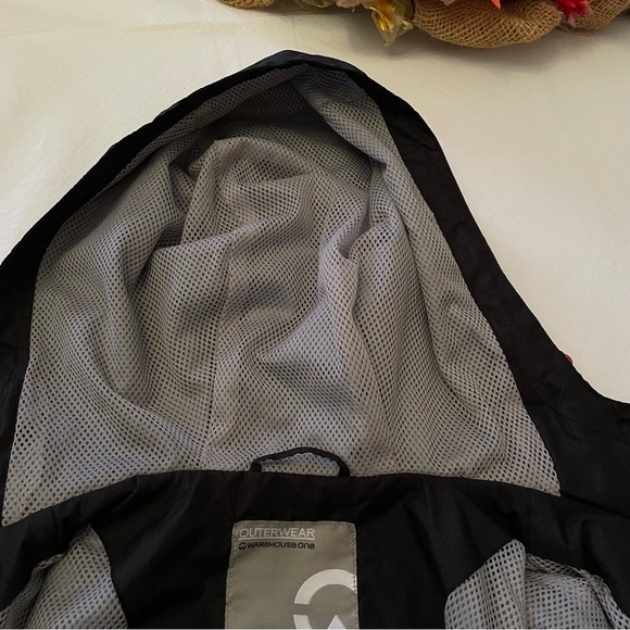 Warehouse One Windbreaker in Medium. Black and white with hot pink highlights. - Picture 4 of 15